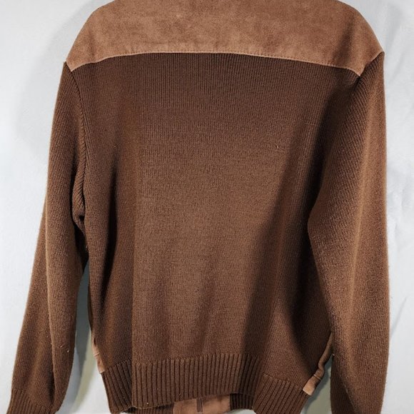 Repage Suede Leather and Knit Sweater Jacket 1980's RN 39209 Size XL - Picture 5 of 11